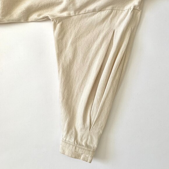 Zara Twill Denim Shirt Jacket Balloon Sleeve Collar Coastal Grandma Coquette - Picture 5 of 11